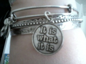 Here is my Alex and Ani bracelet to celebrate one of my favorite sayings and now my website!!